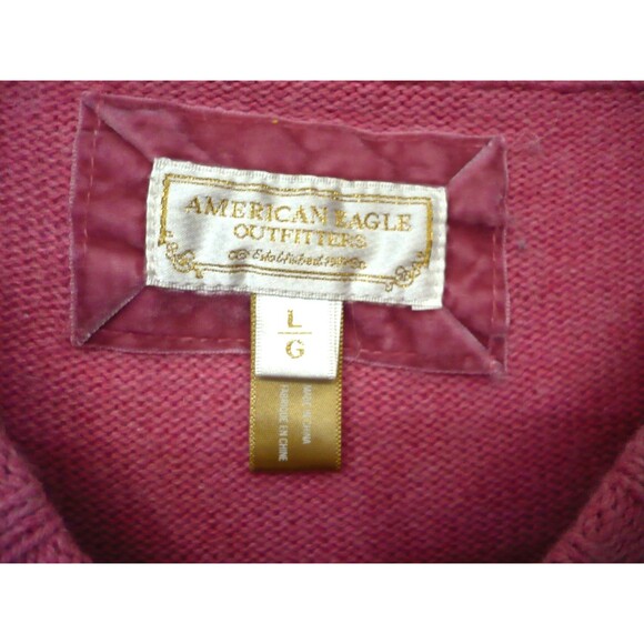 Vtg Y2K American Eagle Outfitters Preppy Pink L Fuzzy Angora Sweater Feminine - Picture 8 of 14